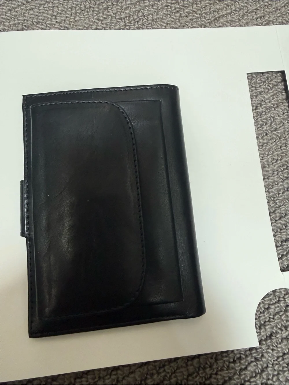 Coach Black Leather Bifold Wallet with Snap Tab